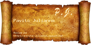 Pavits Julianna névjegykártya